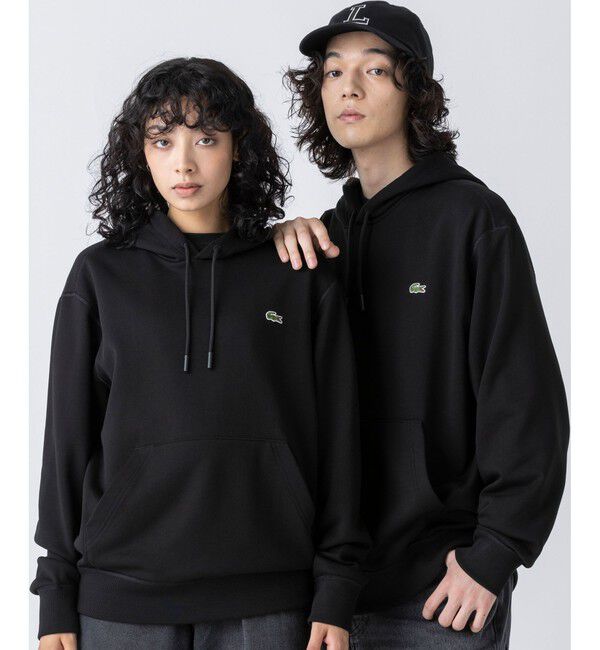 LACOSTE「プレミアムスウェットフーディー / スウェットパーカー」|パーカー|ブラック