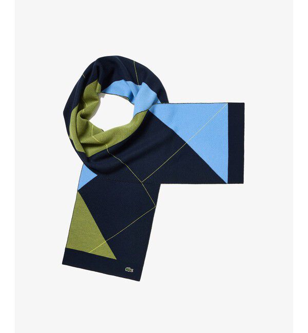 LACOSTE「アーガイルニットマフラー」|マフラー|ダークネイビー