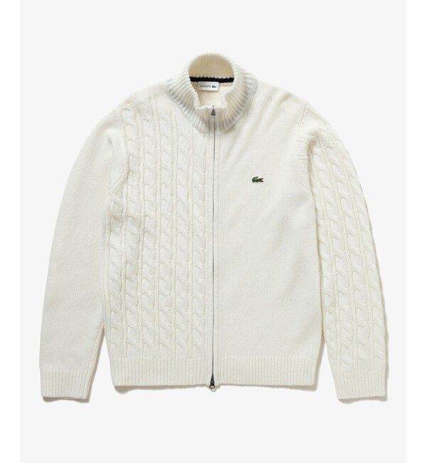 LACOSTE「クレイジーニッティングハイネックジップカーディガン / ダブルジップ ドライバーズニット」|カーディガン|