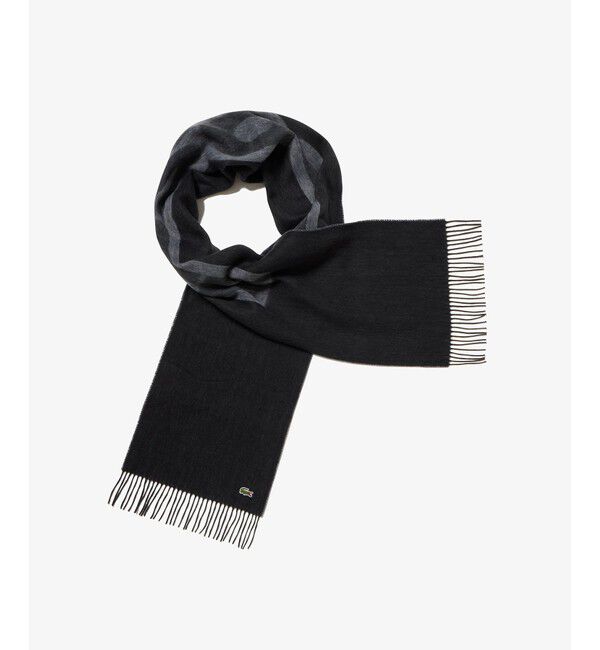 LACOSTE「ビッグブランドネームロゴジャカードマフラー」|マフラー|