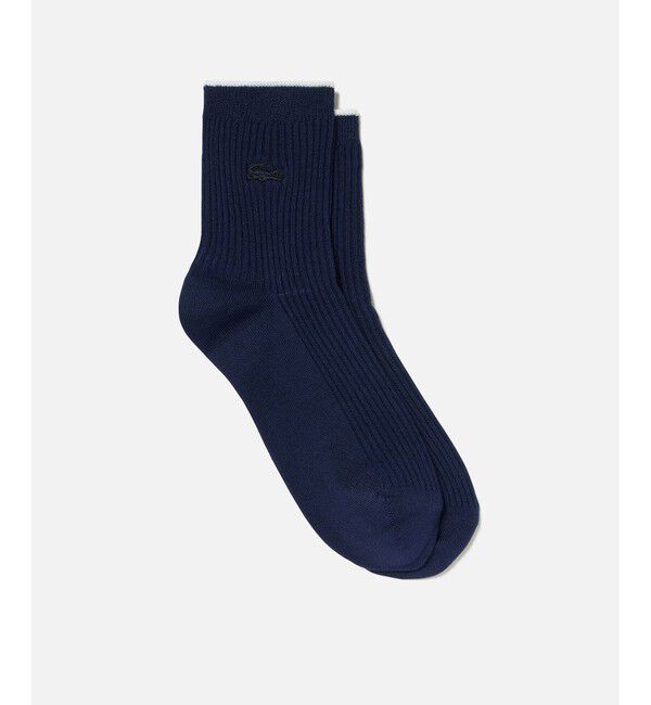 LACOSTE「レーヨン＆シルク混ショートソックス」|ソックス|ネイビー