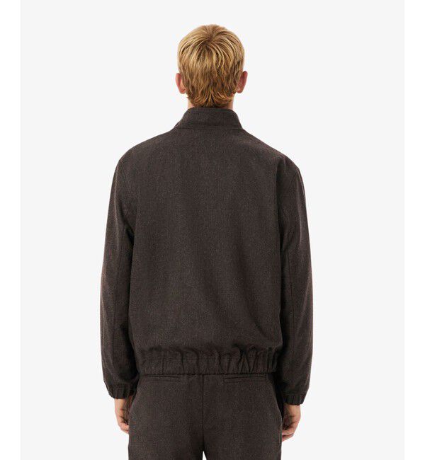 LACOSTE「ウールヘリンボーン ツイード スタンドカラー ハリントンジャケット」|ブルゾン・スタジャン|