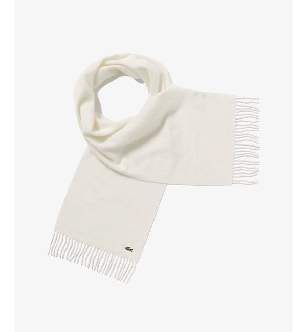 LACOSTE「ホワイトカシミヤマフラー」|マフラー|