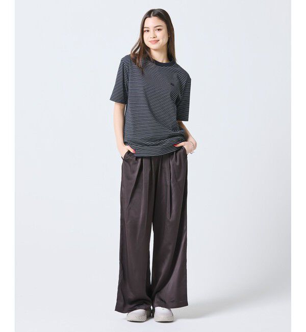 LACOSTE「オーバーサイズイージーサテンパンツ」|サルエル|