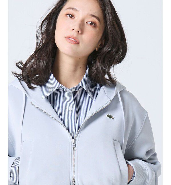 LACOSTE「ダブルフェイスジャージジップフーディー」|パーカー|