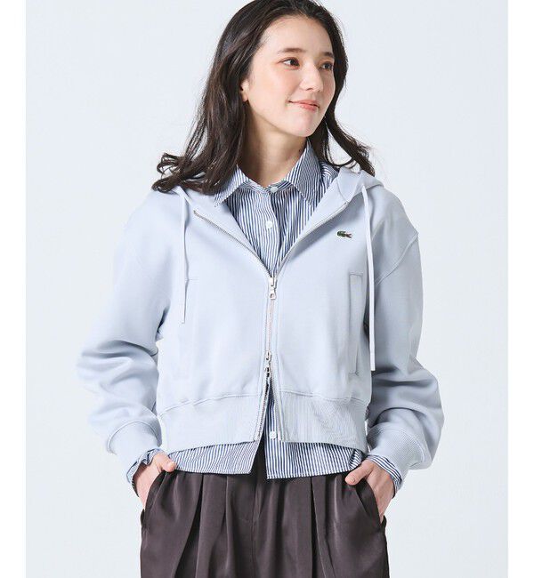 LACOSTE「ダブルフェイスジャージジップフーディー」|パーカー|