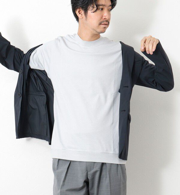 NOLLEY'S goodman「《ビジカジ対応》セミシルケットスムース ボーダードレスTシャツ 25SS」|Tシャツ・カットソー|