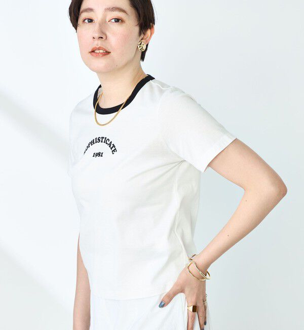 NOLLEY'S sophi「シルケット天竺衿配色ロゴTシャツ」|Tシャツ・カットソー|