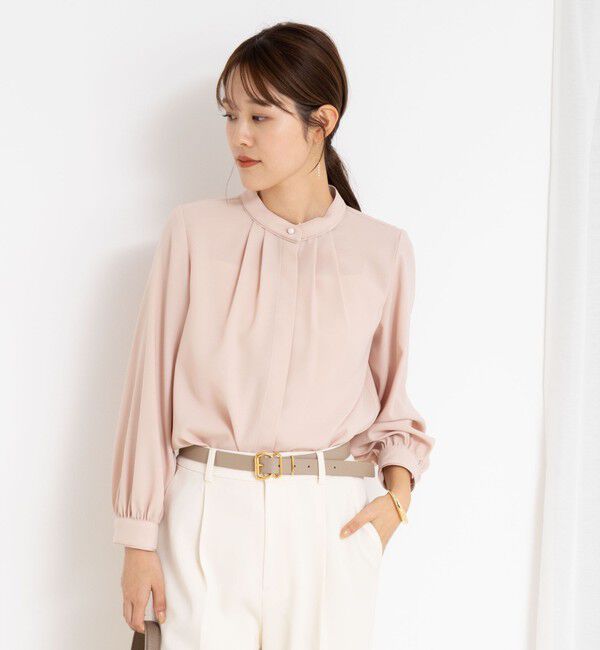 NOLLEY'S sophi「ウォッシャブルバックサテンパール釦タックブラウス」|シャツ・ブラウス|