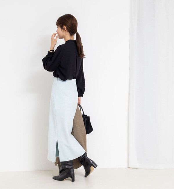 NOLLEY'S sophi「ウォッシャブルバックサテンパール釦タックブラウス」|シャツ・ブラウス|