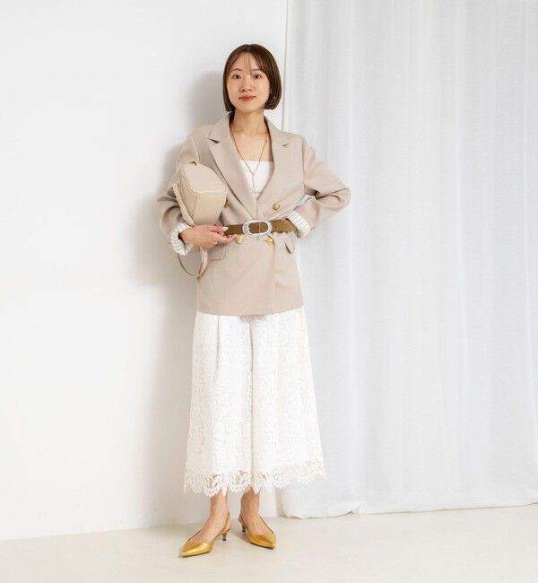 NOLLEY'S「クロップドワイドレースパンツ」|キュロット|