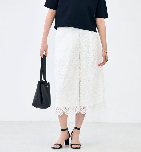 NOLLEY'S「クロップドワイドレースパンツ」|キュロット|