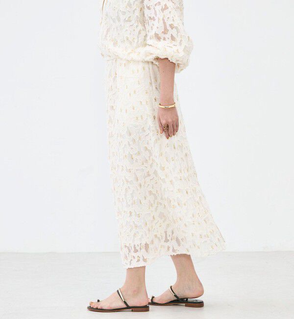 NOLLEY'S「《セットアップ対応》【KIRYU】ウォッシャブルラメジャガードスカート」|フレア|