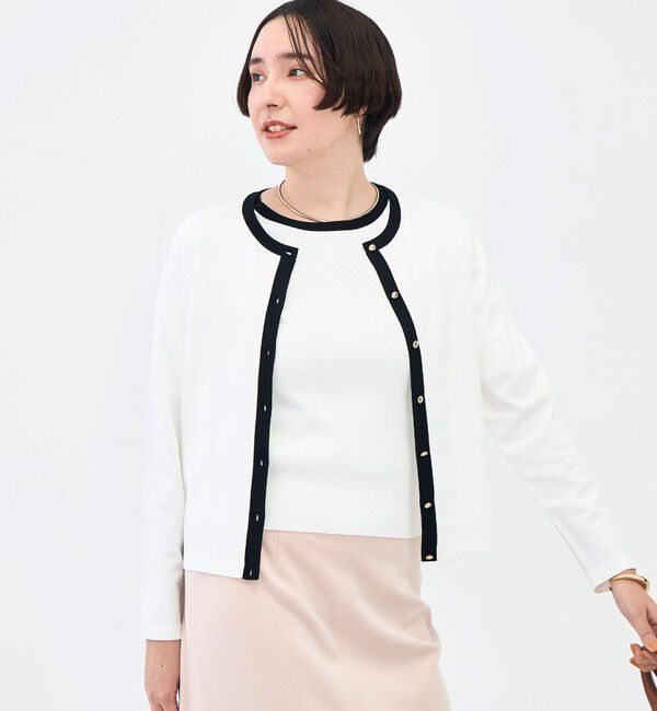 NOLLEY'S sophi「《アンサンブル対応》 《手洗い可能》マルチファンクションクルーネックカーディガン」|カーディガン|