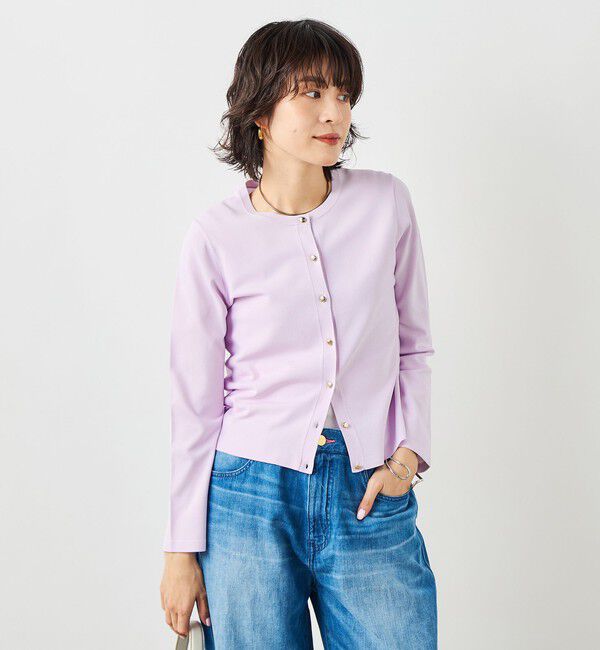 NOLLEY'S sophi「《アンサンブル対応》 《手洗い可能》マルチファンクションクルーネックカーディガン」|カーディガン|