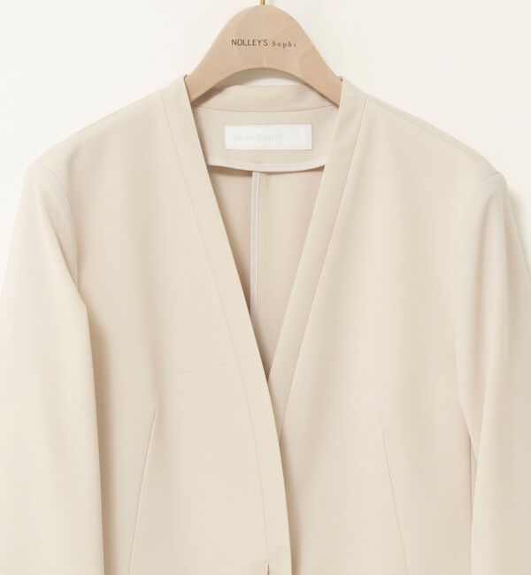 NOLLEY'S sophi「《セットアップ対応》ウォッシャブル2WAYツイルストレッチジャケット」|ノーカラージャケット|
