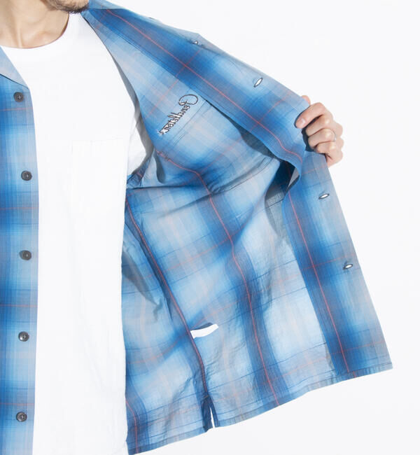 GLOSTER「【PENDLETON/ペンドルトン】オープンカラーシャツ 半袖シャツ 刺繍 ワンポイント チェック」|シャツ・ブラウス|