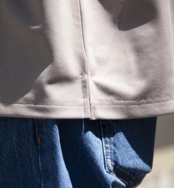 GLOSTER「【GLOSTER/グロスター】ポンチオーバーサイズ クルーネックTシャツ サイドスリット」|Tシャツ・カットソー|