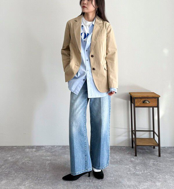 fredy emue「FRセンタープレスセミワイドデニムパンツ」|デニム|