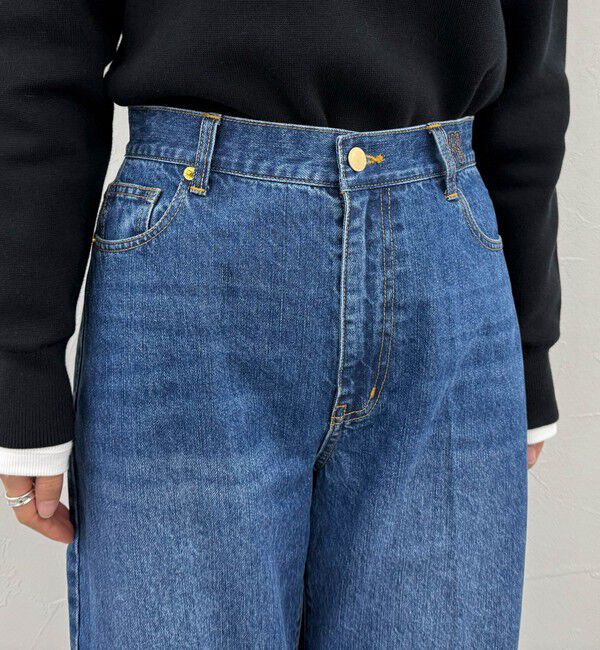 fredy emue「FRセンタープレスセミワイドデニムパンツ」|デニム|