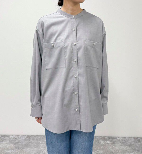 fredy emue「《セットアップ対応》TRパール釦バンドカラーシャツ」|シャツ・ブラウス|