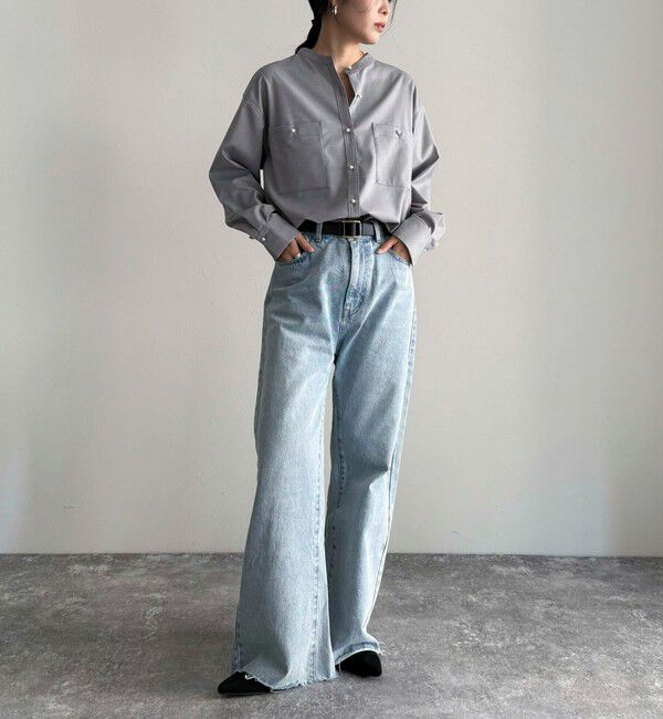 fredy emue「《セットアップ対応》TRパール釦バンドカラーシャツ」|シャツ・ブラウス|