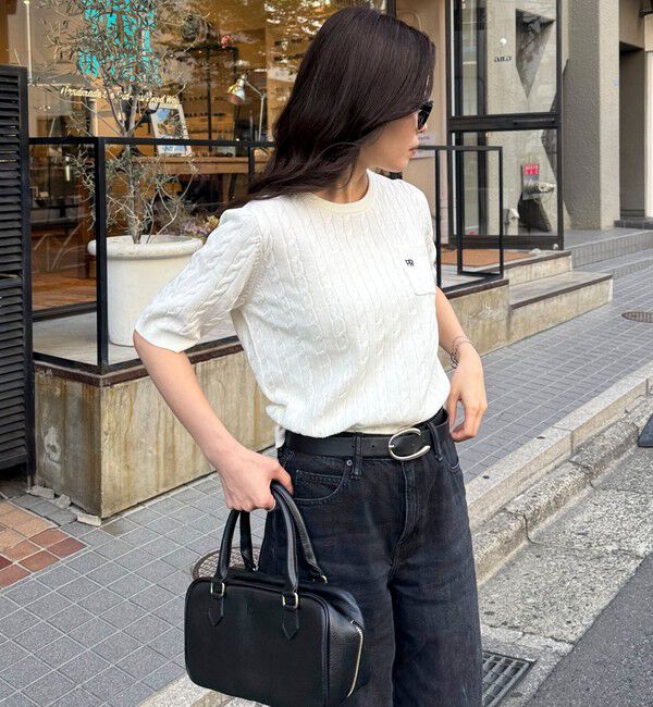 fredy emue「FR刺繍ケーブル柄ポケ付きプルオーバー」|ニット・セーター|