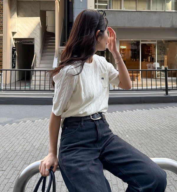 fredy emue「FR刺繍ケーブル柄ポケ付きプルオーバー」|ニット・セーター|