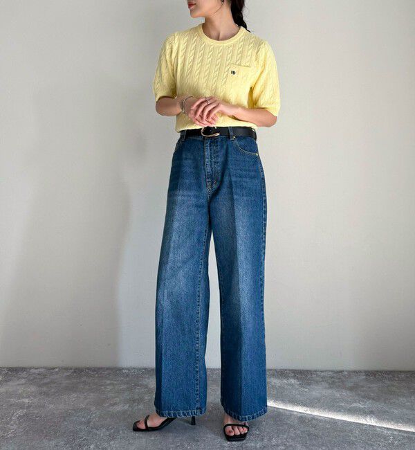 fredy emue「FR刺繍ケーブル柄ポケ付きプルオーバー」|ニット・セーター|