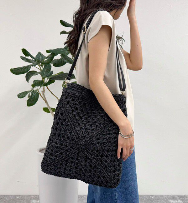 fredy emue「異素材ハンドルペーパートート＆ショルダーバッグ」|かごバッグ|
