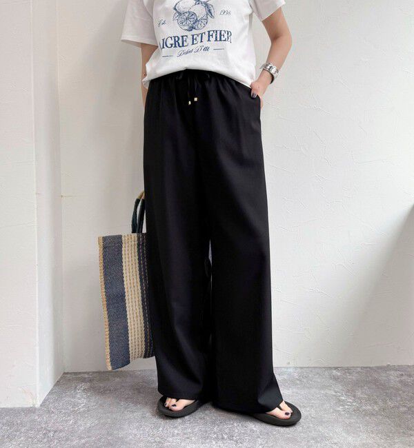 fredy emue「【低身長サイズ34有り】ドライポリイージーセミワイドパンツ」|チノ|