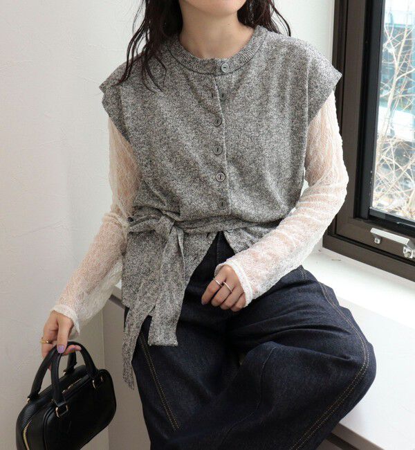 fredy emue「ベルト付きニットベスト」|ベスト・ジレ|