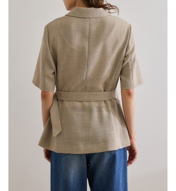 ROPE「リネンライク ベルテッドジャケット/セットアップ対応」|テーラードジャケット|
