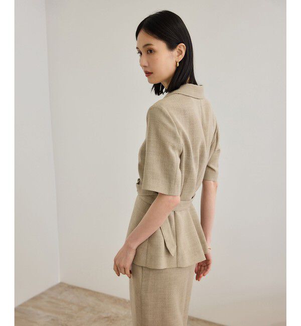 ROPE「リネンライク ベルテッドジャケット/セットアップ対応」|テーラードジャケット|