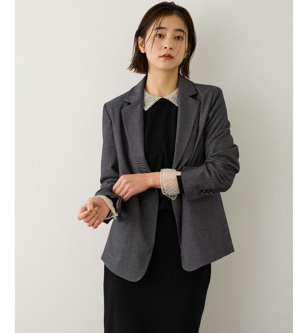 ROPE「トリアセツイル シングルテーラードジャケット(デニムライク)/セットアップ対応」|テーラードジャケット|