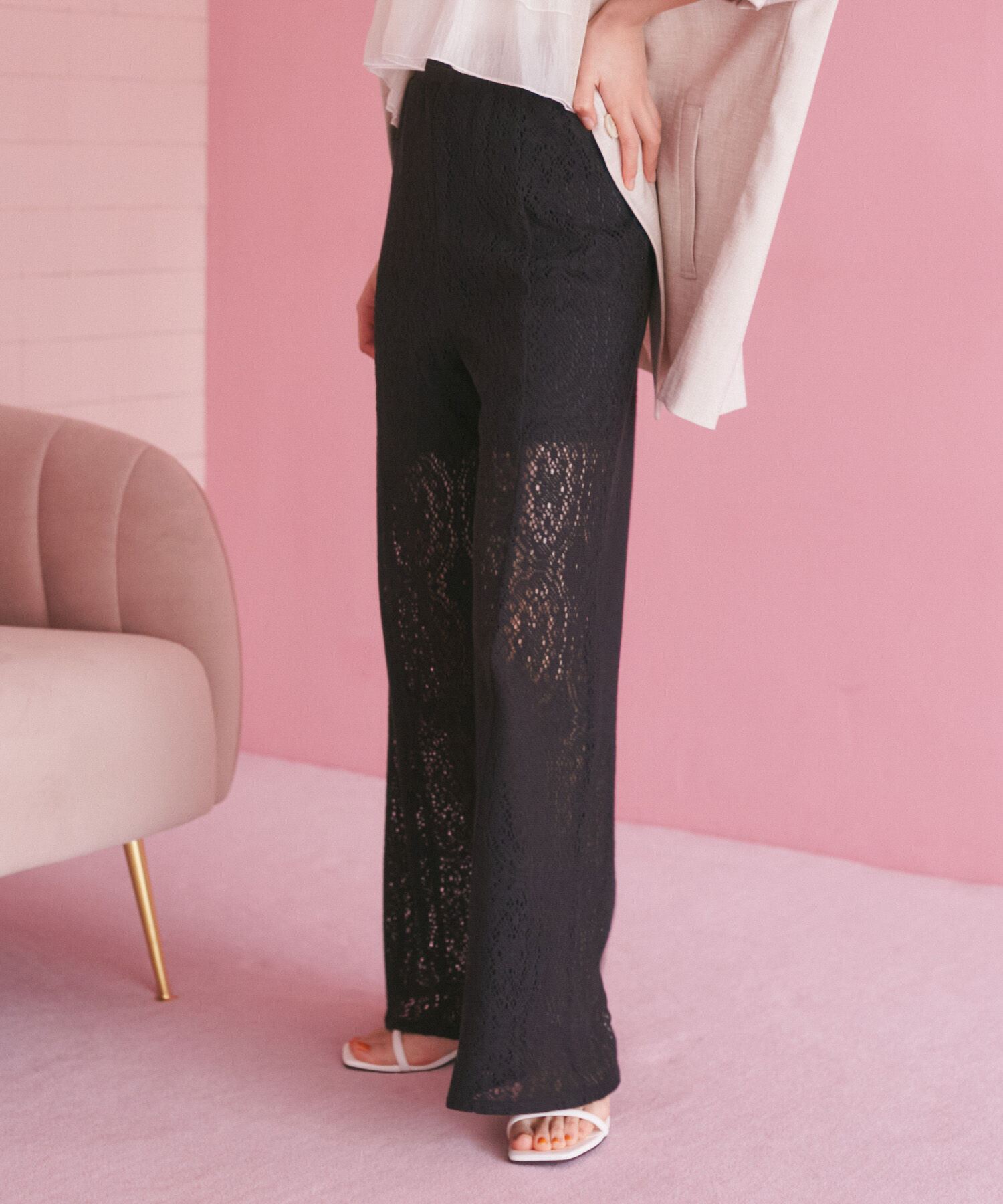 VIS「【洗える】セミフレアレースパンツ」|その他|