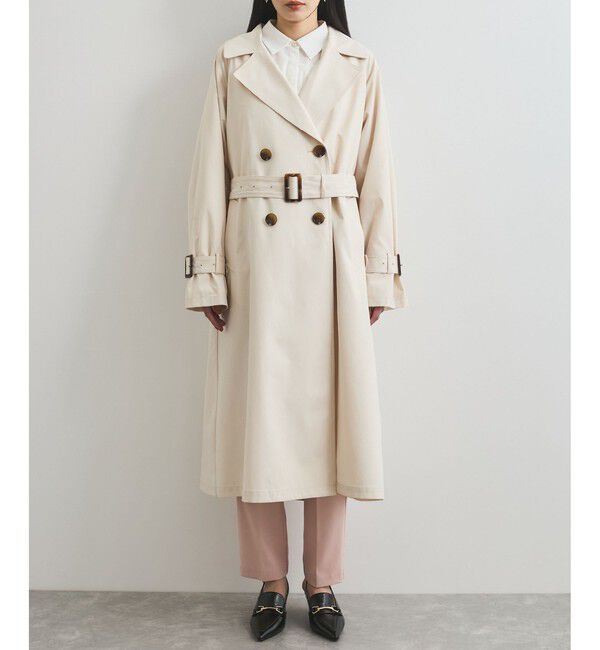 VIS「【定番人気】【撥水/UVケア】後ろタックトレンチコート スプリングコート」|トレンチコート|