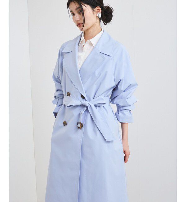 VIS「【定番人気】【撥水/UVケア】後ろタックトレンチコート スプリングコート」|トレンチコート|サックス(48)