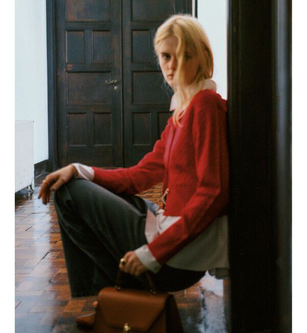 VIS「【POLO BCS】VIS別注ミニケーブルノーカラーニットカーディガン」|カーディガン|