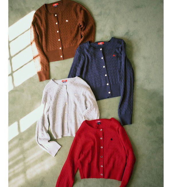 VIS「【POLO BCS】VIS別注ミニケーブルノーカラーニットカーディガン」|カーディガン|