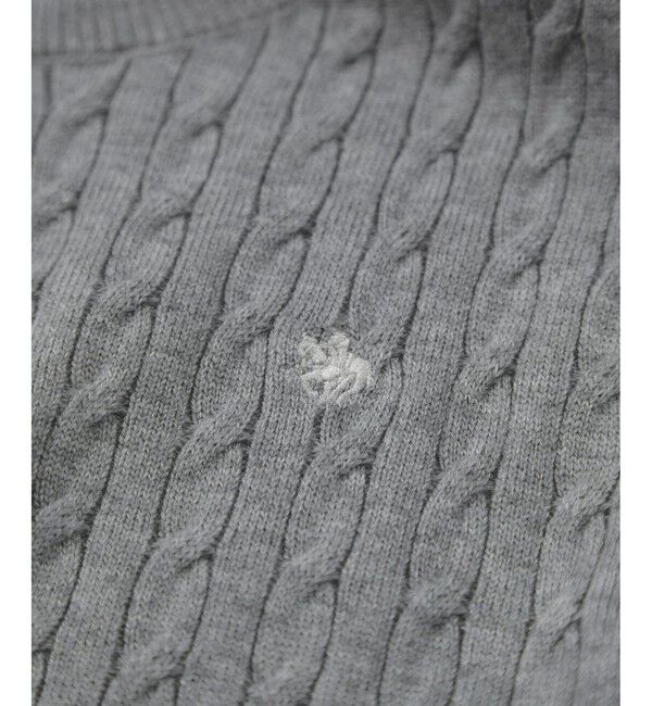 VIS「【POLO BCS】VIS別注ミニケーブルノーカラーニットカーディガン」|カーディガン|