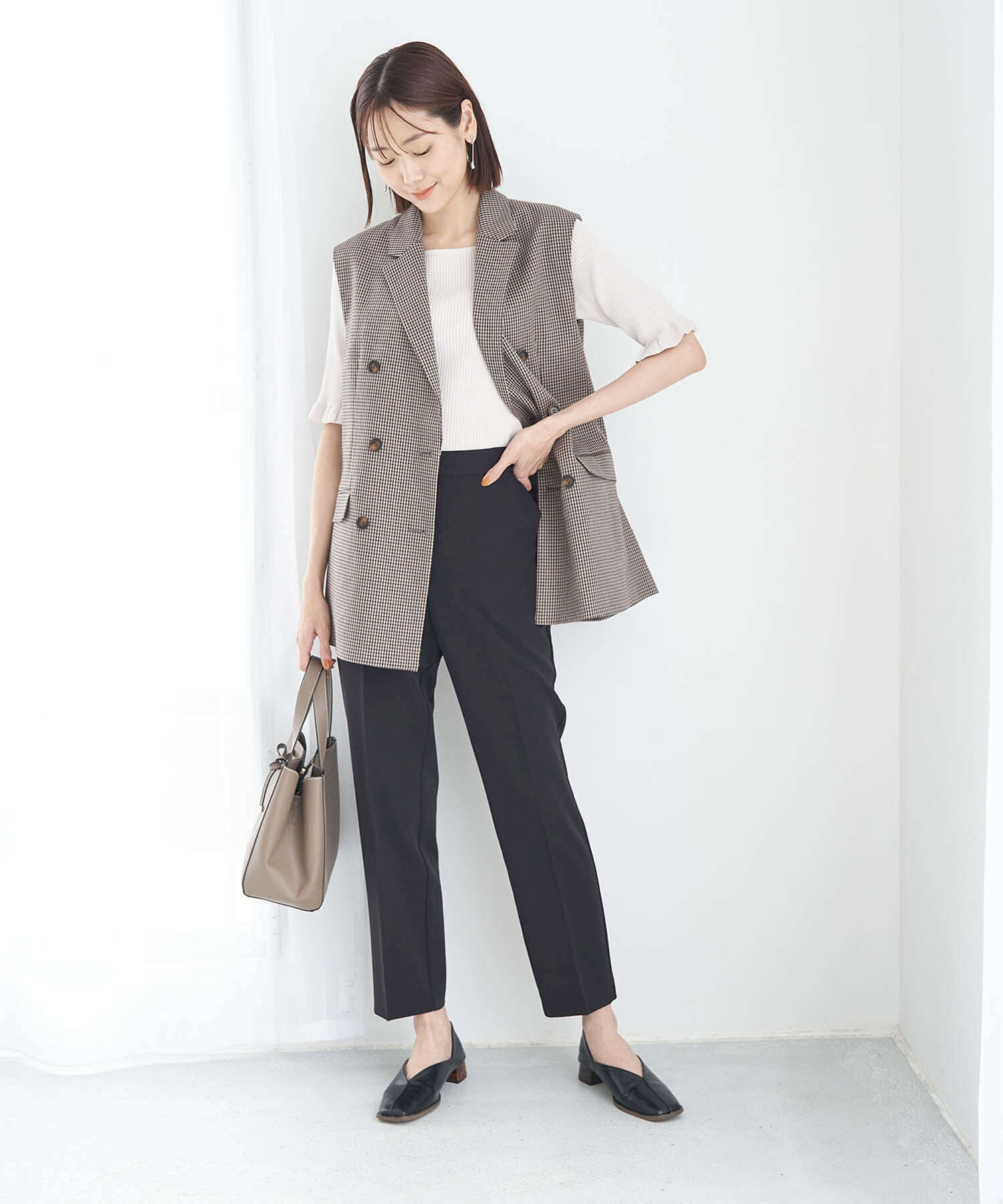 Rope&rsquo;Picnic「ラク美/ストレートカラーパンツ」|スラックス|