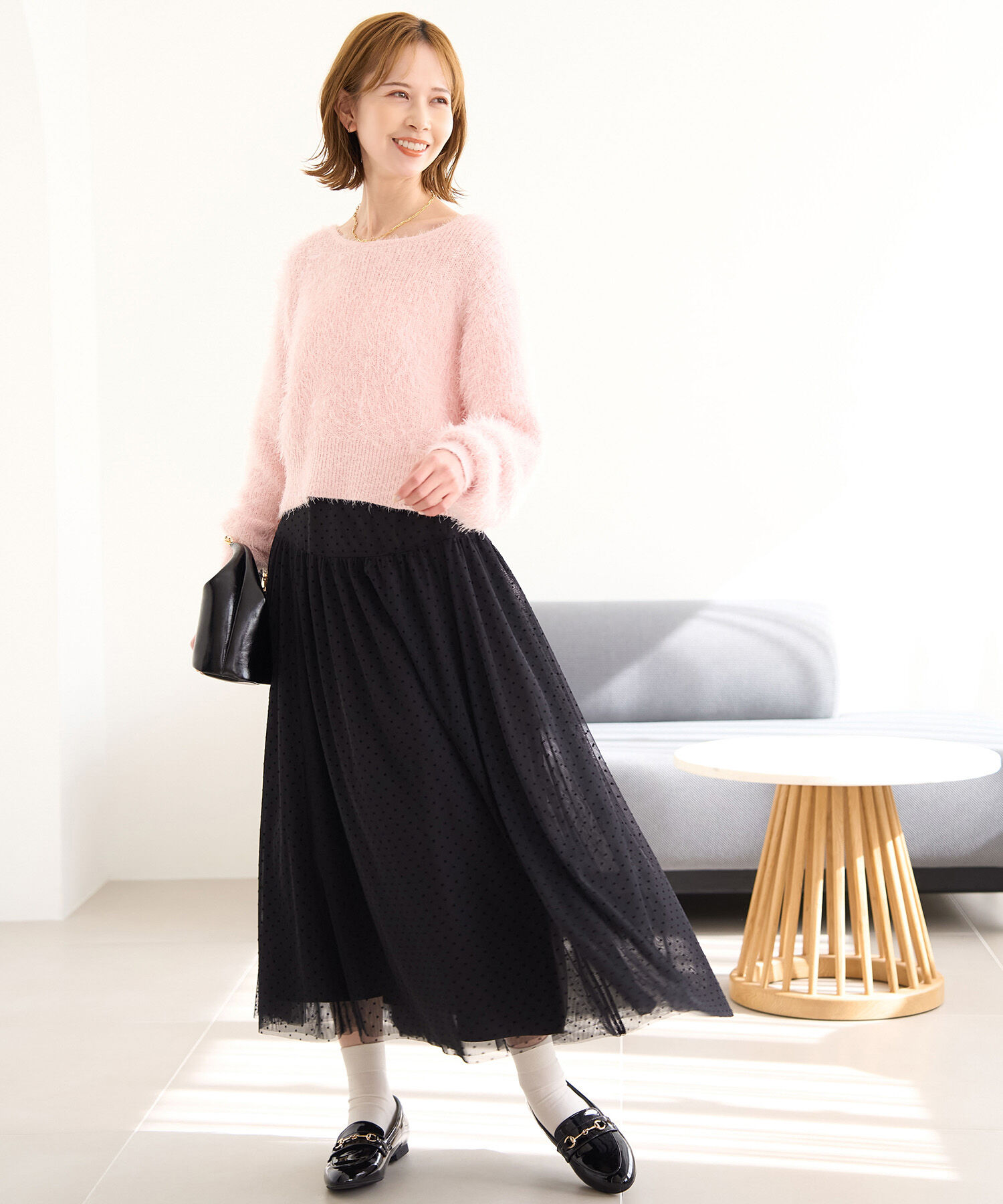 Rope&rsquo;Picnic「シャギーニットショート丈プルオーバー」|ニット・セーター|