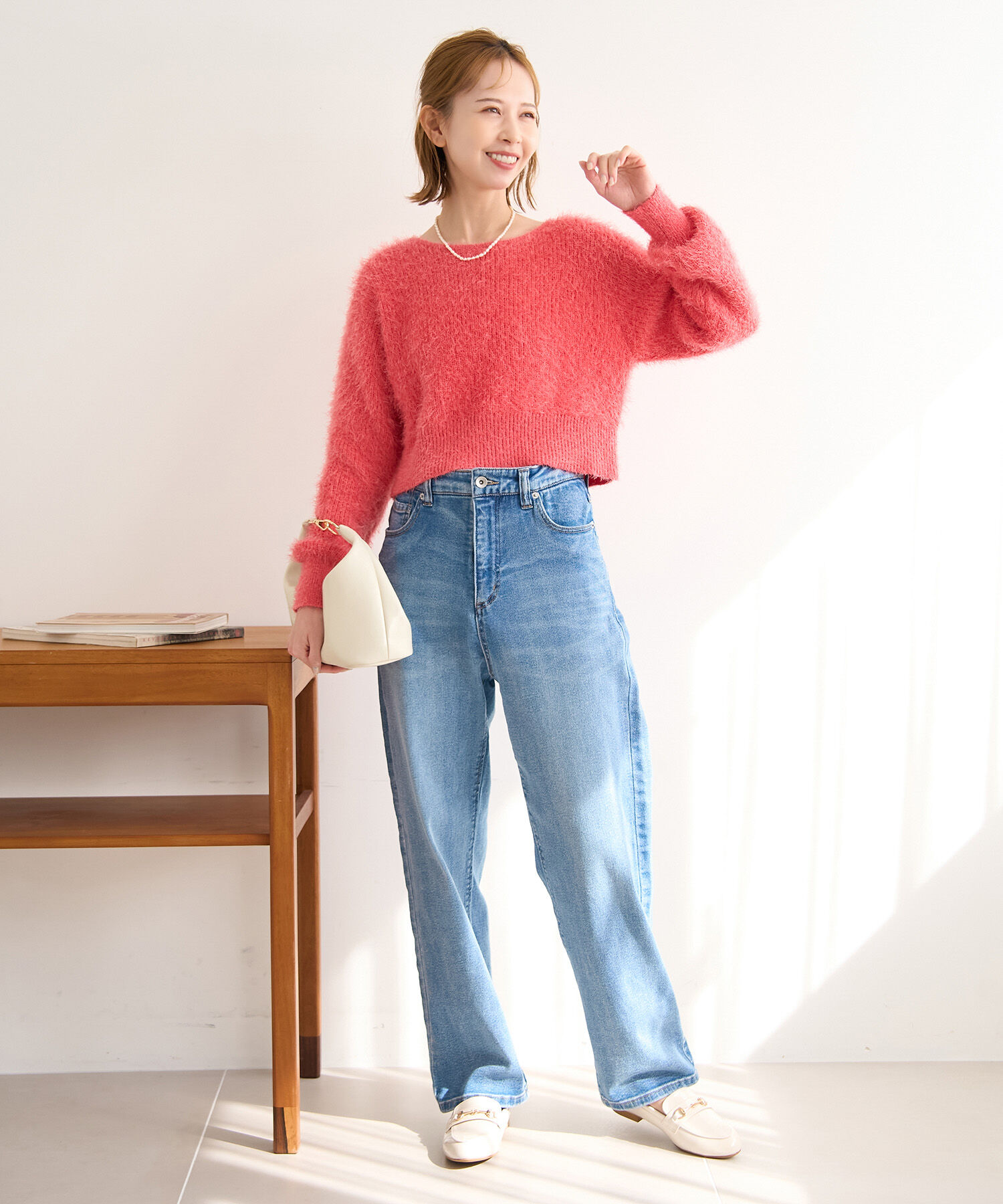 Rope&rsquo;Picnic「シャギーニットショート丈プルオーバー」|ニット・セーター|