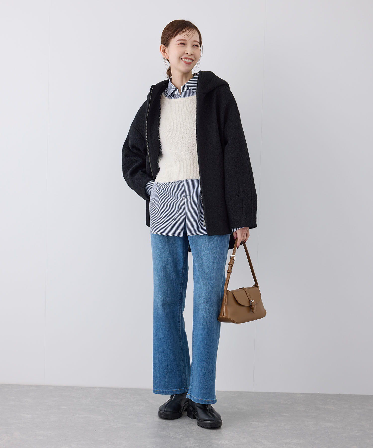 Rope&rsquo;Picnic「シャギーニットショート丈プルオーバー」|ニット・セーター|