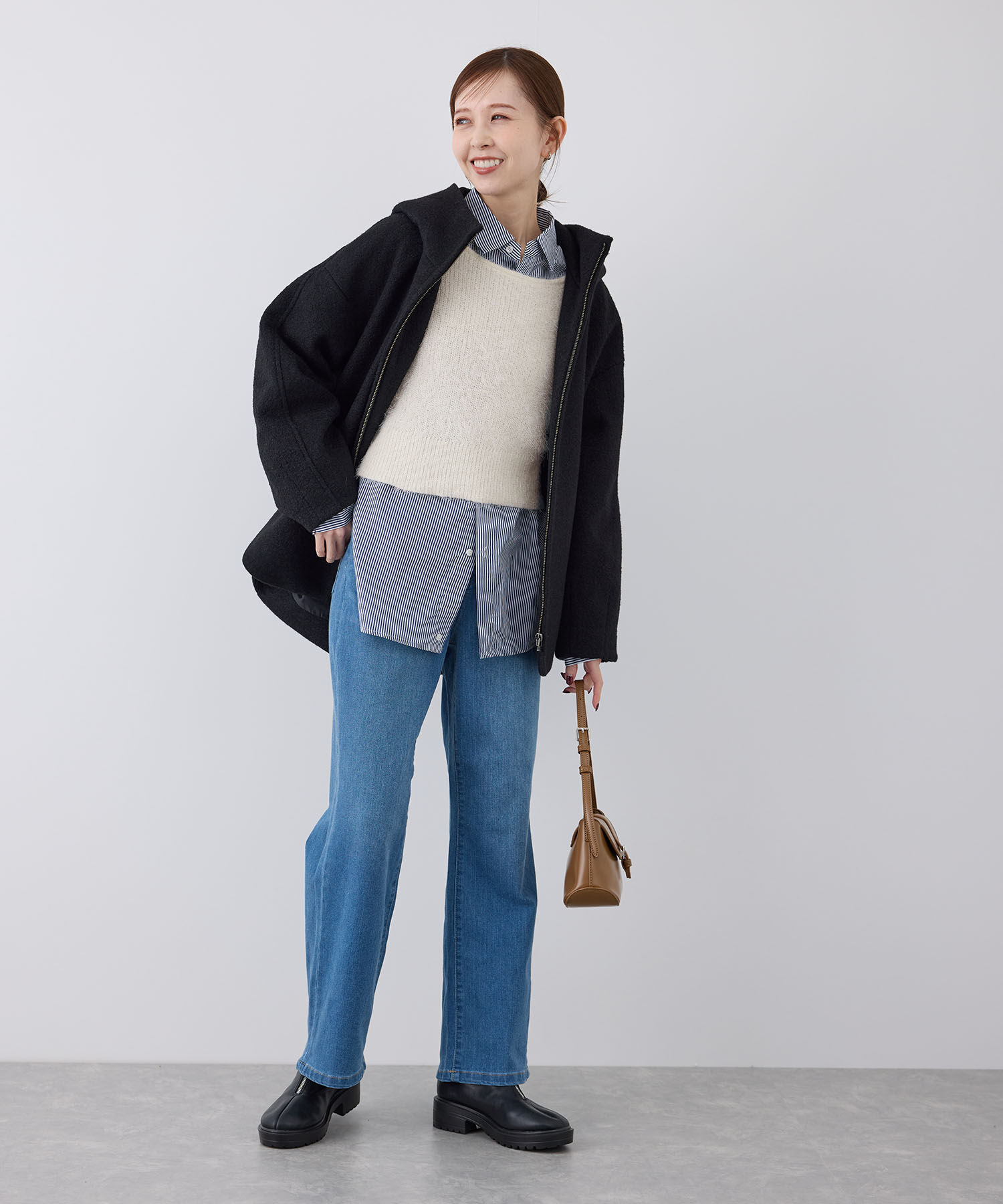 Rope&rsquo;Picnic「シャギーニットショート丈プルオーバー」|ニット・セーター|