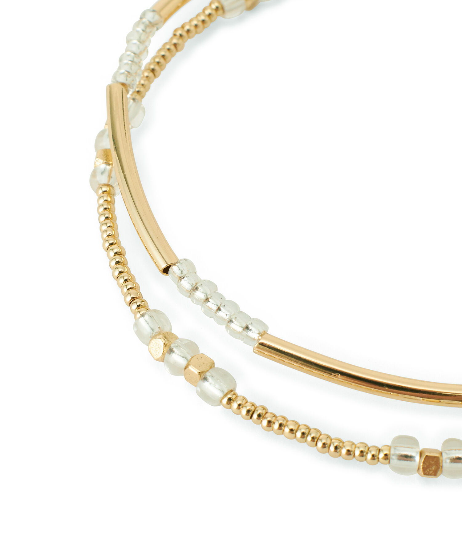 ROPE PICNIC PASSAGE「メタルカラーデザインマンテルパーツ2連ブレスレット」|ブレスレット・バングル|