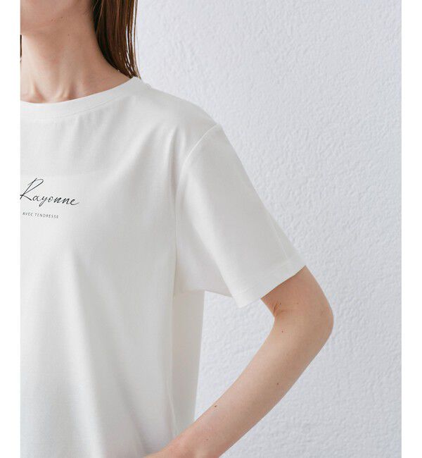 Rope&rsquo;Picnic「【UVカット・汗染み加工・接触冷感】手描き風ロゴプリントTシャツ」|Tシャツ・カットソー|