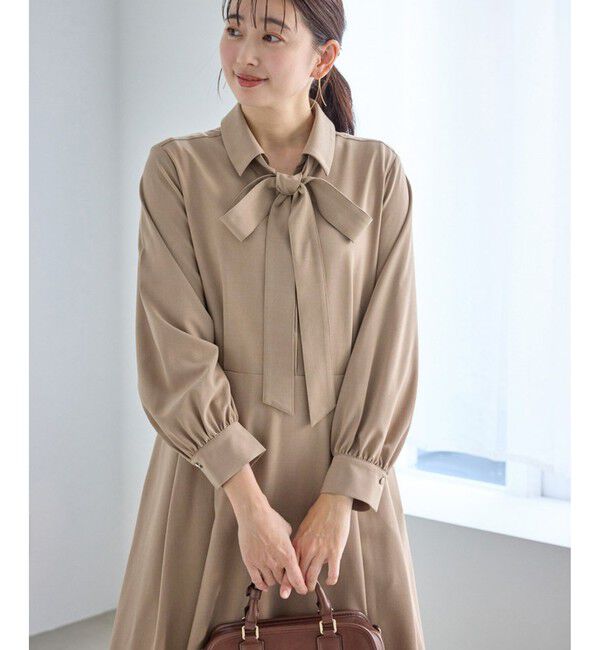 Rope&rsquo;Picnic「リボンシャツワンピース」|ワンピース|ベージュ(27)