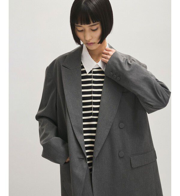 ADAM ET ROPE'「【サステナブル】・【オケージョン】ダブルブレストジャケット」|テーラードジャケット|